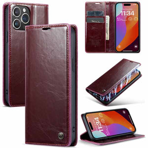 CASEKIS Luxury Flip Leather Phone Case for iPhone 15 Pro Max