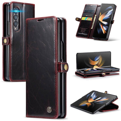 Casekis Galaxy Z Fold 4 5G Luxury Flip Leather Card Slots Phone Case