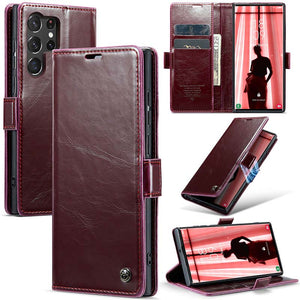 CASEKIS Luxury Flip Leather Phone Case for Galaxy S23 Ultra 5G