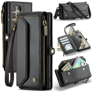 Casekis Cardholer Zipper Wallet Crossbody Phone Case Black