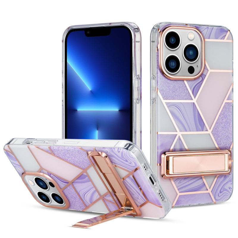 Casekis Fashion marble pattern stand phone case