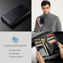 Load image into Gallery viewer, Casekis Multiple Card Slots Wallet Phone Case Black
