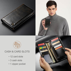 Casekis Multiple Card Slots Wallet Phone Case Brown
