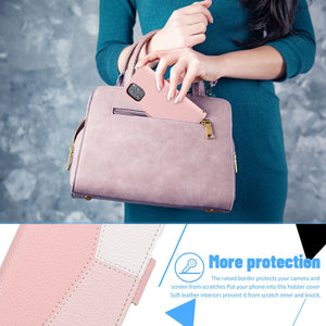 Casekis Multicolor Patchwork Wallet Phone Case Pink