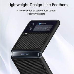 Z Flip 3 5G Carbon Fiber Pattern Phone Case - Casekis