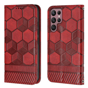 Casekis Polygonal Pattern Wallet Phone Case Red Wine