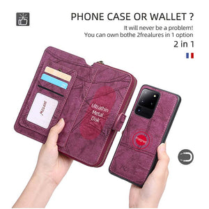 Multifunctional Zipper Wallet Detachable Card Case For Samsung Galaxy S20 Ultra - Casekis