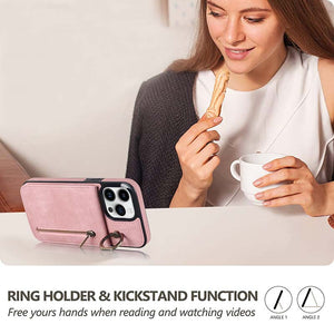 Casekis Card Holder Ring Phone Case Pink