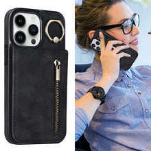 Load image into Gallery viewer, Casekis Card Holder Ring Phone Case Black
