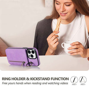 Casekis Card Holder Ring Phone Case Purple