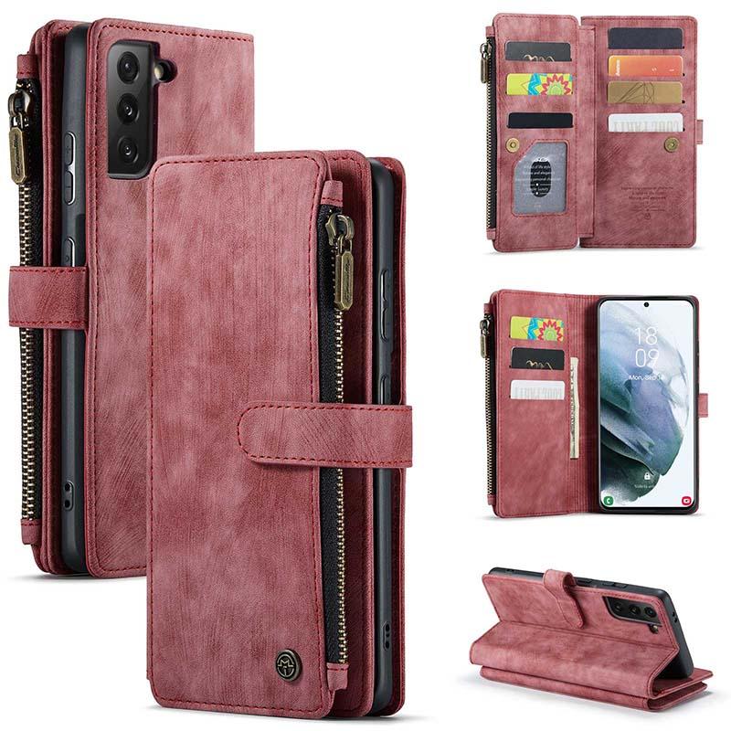 Casekis Leather Zipper Phone Case For Galaxy S22 Plus 5G