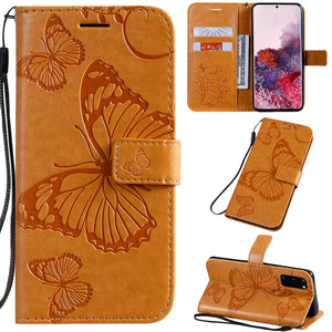 2021 Upgraded 3D Embossed Butterfly Wallet Phone Case For Samsung S20 FE 4G/5G - Casekis