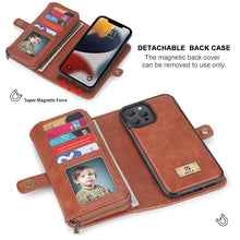 Load image into Gallery viewer, Casekis Large-Capacity Zipper Card Leather Case for iPhone
