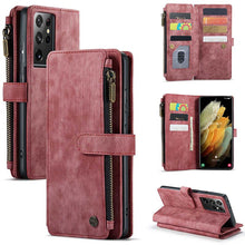 Load image into Gallery viewer, Casekis Leather Zipper Phone Case For Galaxy S21 Ultra 5G
