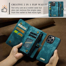 Load image into Gallery viewer, Casekis Wrist Strap Zipper Wallet Phone Case Blue
