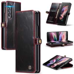 Casekis Luxury Flip Leather Card Slots Phone Case for Galaxy Z Fold 4 5G