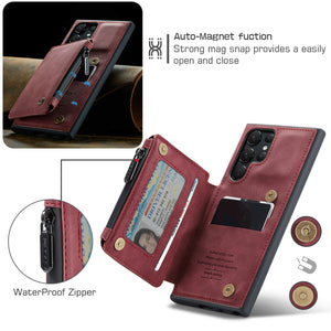 Casekis Zipper Cardholder Wallet Phone Case Red