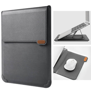 Casekis Leather Laptop Bag with Mouse Pad Adjustable Stand for Laptop 13 inch/14 inch