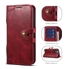 Load image into Gallery viewer, Casekis Flip Leather Phone Case Red
