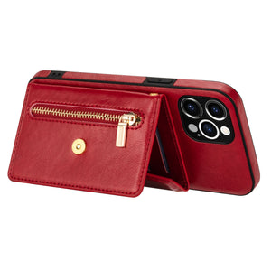 Casekis Crossbody Strap Leather Magnetic Wallet Phone Case Red