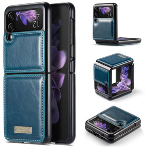 CASEKIS Luxury Flip Leather Brown Phone Case For Galaxy Z Flip 3 5G