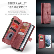 Load image into Gallery viewer, Casekis Leather Zipper Phone Case For Galaxy S22 5G
