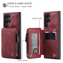 Load image into Gallery viewer, Casekis Zipper Cardholder Wallet Phone Case Red
