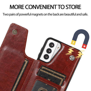 Casekis Cardholder Leather Wallet Phone Case For Galaxy S21 5G