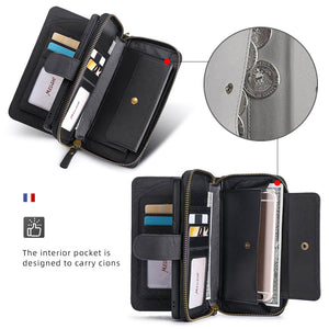 Casekis Zipper Wallet Detachable Phone Case Black