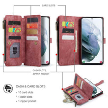 Load image into Gallery viewer, Casekis Leather Zipper Phone Case For Galaxy S22 Plus 5G
