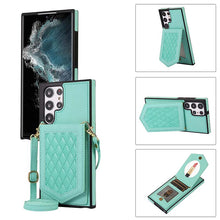Load image into Gallery viewer, Casekis Crossbody Makeup Mirror RFID Phone Case Mint Green
