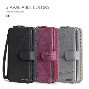 Multifunctional Zipper Wallet Detachable Card Case For Samsung Galaxy A12 - Casekis