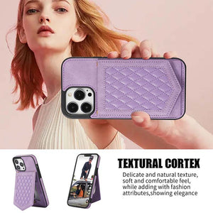 Casekis Crossbody Makeup Mirror RFID Phone Case Purple