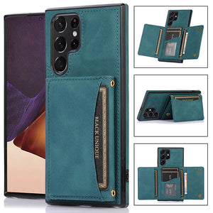 Casekis Wallet Case Tri-fold Cardholder Phone Case Blue