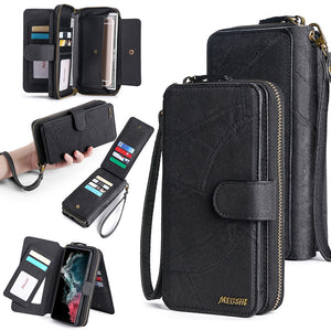 Casekis Zipper Wallet Detachable Phone Case For Galaxy S22 Ultra 5G