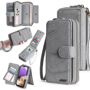 Multifunctional Zipper Wallet Detachable Card Case For Samsung Galaxy A32 5G - Casekis
