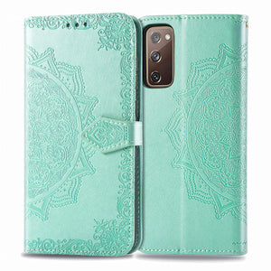 Luxury Embossed Mandala Leather Wallet Flip Case for Samsung S20 FE - Casekis