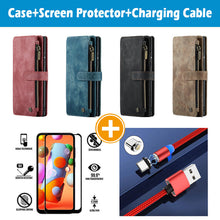 Load image into Gallery viewer, Casekis Leather Zipper Phone Case For Galaxy S22 Ultra 5G Blue
