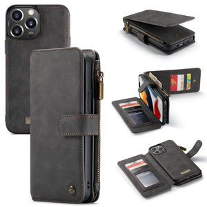 Casekis Zipper Cardholder Leather Wallet Phone Case Black