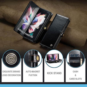Casekis Luxury Flip Leather Card Slots Phone Case for Galaxy Z Fold 4 5G