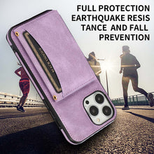 Load image into Gallery viewer, Casekis Wallet Case Tri-fold Cardholder Phone Case Purple
