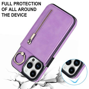 Casekis Card Holder Ring Phone Case Purple