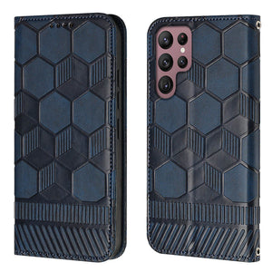 Casekis Polygonal Pattern Wallet Phone Case Dark Blue