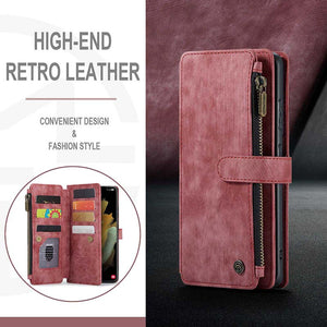 Casekis Leather Zipper Phone Case For Galaxy S21 Ultra 5G