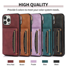 Lade das Bild in den Galerie-Viewer, Casekis Wallet Case Tri-fold Cardholder Phone Case Brown
