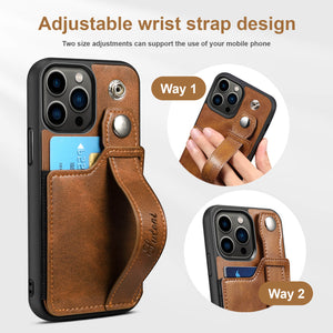 Casekis Wristband Stand Phone Case Brown