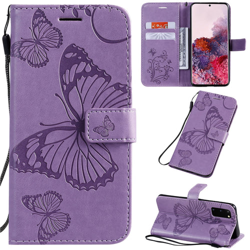 2021 Upgraded 3D Embossed Butterfly Wallet Phone Case For Samsung S20 FE 4G/5G - Casekis