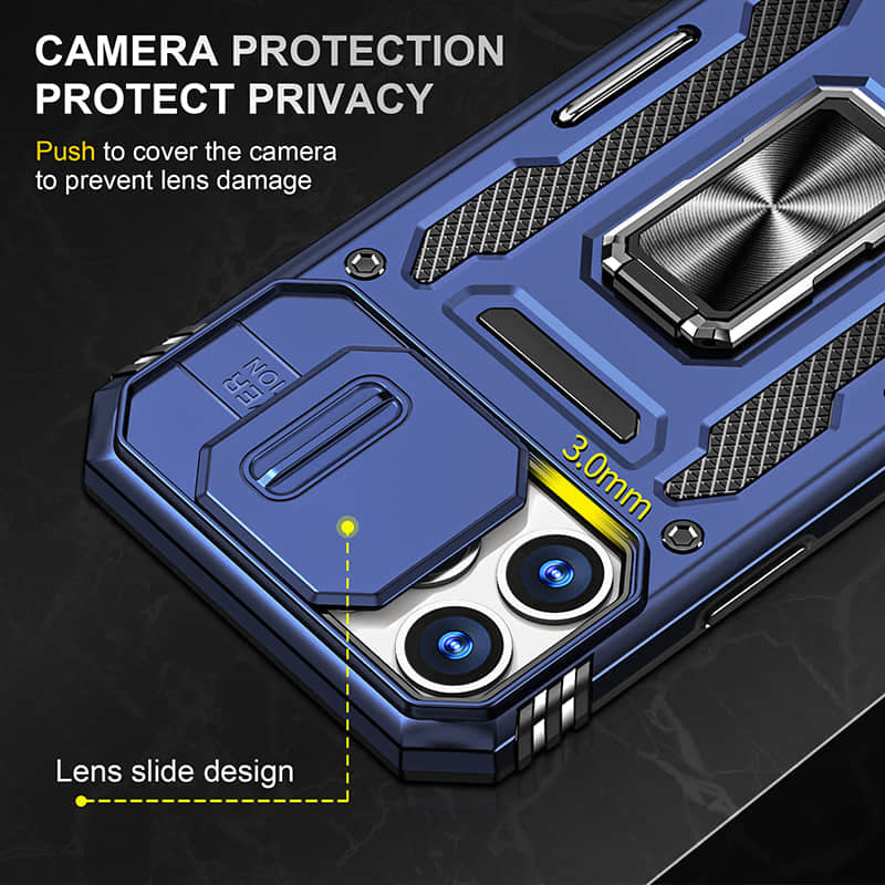 Casekis Sliding Camera Cover Anti-Fall Phone Case Navy Blue
