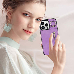 Casekis Card Holder Ring Phone Case Purple