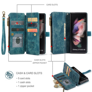 Casekis Leather Zipper Phone Case For Galaxy Z Fold 4 5G